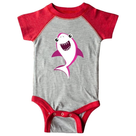 

Inktastic Cute Shark Little Shark Pink Shark Gift Baby Boy or Baby Girl Bodysuit