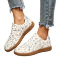 thumbnail image 2 of Willtoo Womens Floral Print Sneakers Casual Lace‑Up Retro Trainer Shoes Lightweight Fashion Flats for Daily Outings, 2 of 6