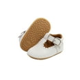 thumbnail image 3 of Baby Girl Leather Mary Jane Flats Soft Sole Bow Ribbon Princess Dress Shoes Infant Prewalkers, 3 of 5