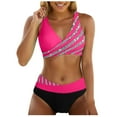 thumbnail image 1 of Huesdet Women Two Piece Swimsuits High Waisted Bikini Set Tummy Control Full Coverage Ruched Tie Knot Bathing Suits(Hot Pink,M), 1 of 9
