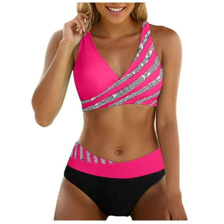 Durtebeua Bikini Set for Women Tummy Control Swimdress Skirt Bathing Suit Women\ s Sexy Thong Bottom Gift for her