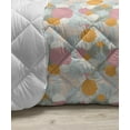 thumbnail image 3 of Leafy Down Alternative Comforter, Botanical Pattern of Abstract Design Outline Leaves, Microfiber Quilt for All Season, 5 Sizes, Earth Yellow Ceil Blue, by Ambesonne, 3 of 3