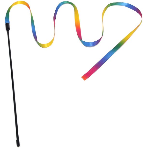Cat Toys Interactive For Indoor Cat Wand Teaser With Rainbow String ...