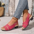 thumbnail image 7 of Domuza Womens Orthopedic Sandals Dressy Wedge Open Toe Slingback Platform Chunky Heels Sandals Ladies Elegant Cute Heeled Shoes with Ankle Strap Non Slip Sandal Red 9（EU-42）, 7 of 7