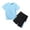 Light Blue, variant on SDNall 2 Pack Boys and Girls Short Sleeve and Shorts Athletic Outfit, Lightweight Quick Dry Solid Color Set, Breathable Summer Play & Daily Loungewear Clothing Set for Kids Ages 2-18