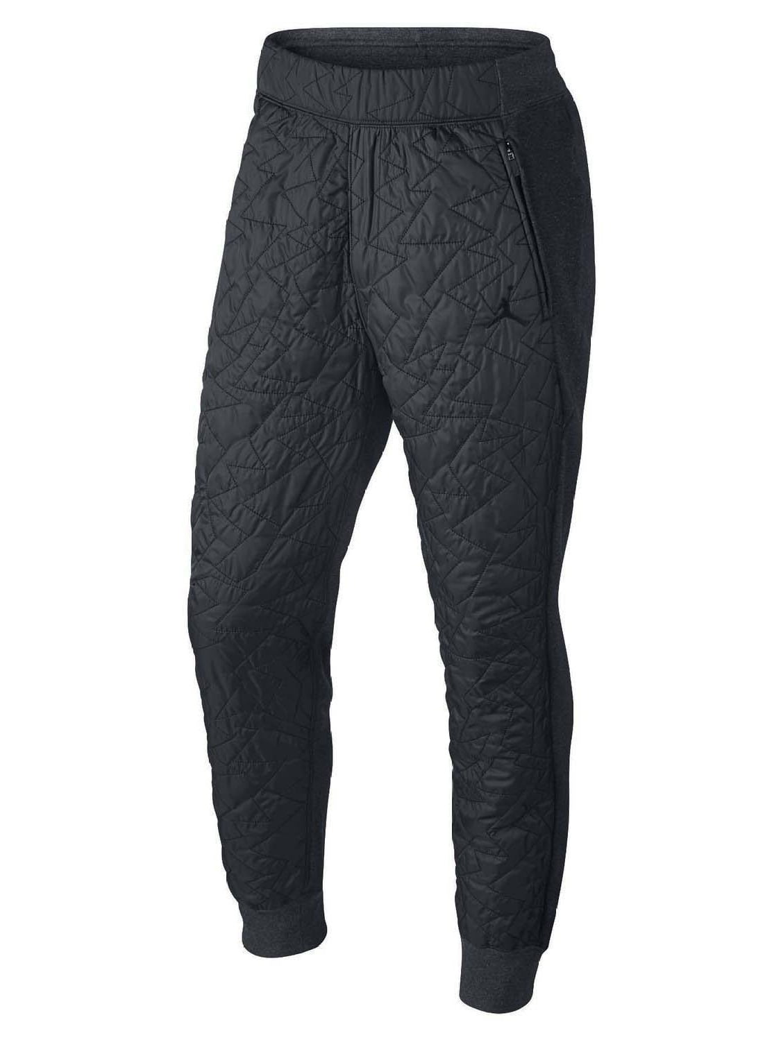 Jordan Men's Nike AJ VII Quilted Fleece Jogger Pants-Black/Dark Gray - Walmart.com