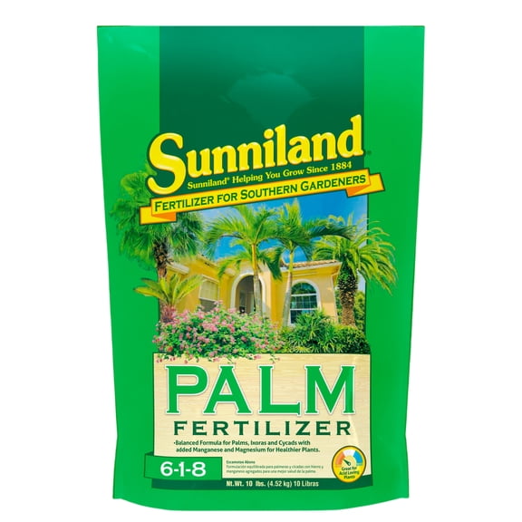 Sunniland Palm Tree Fertilizer, 6-1-8, 10 lb. Bag