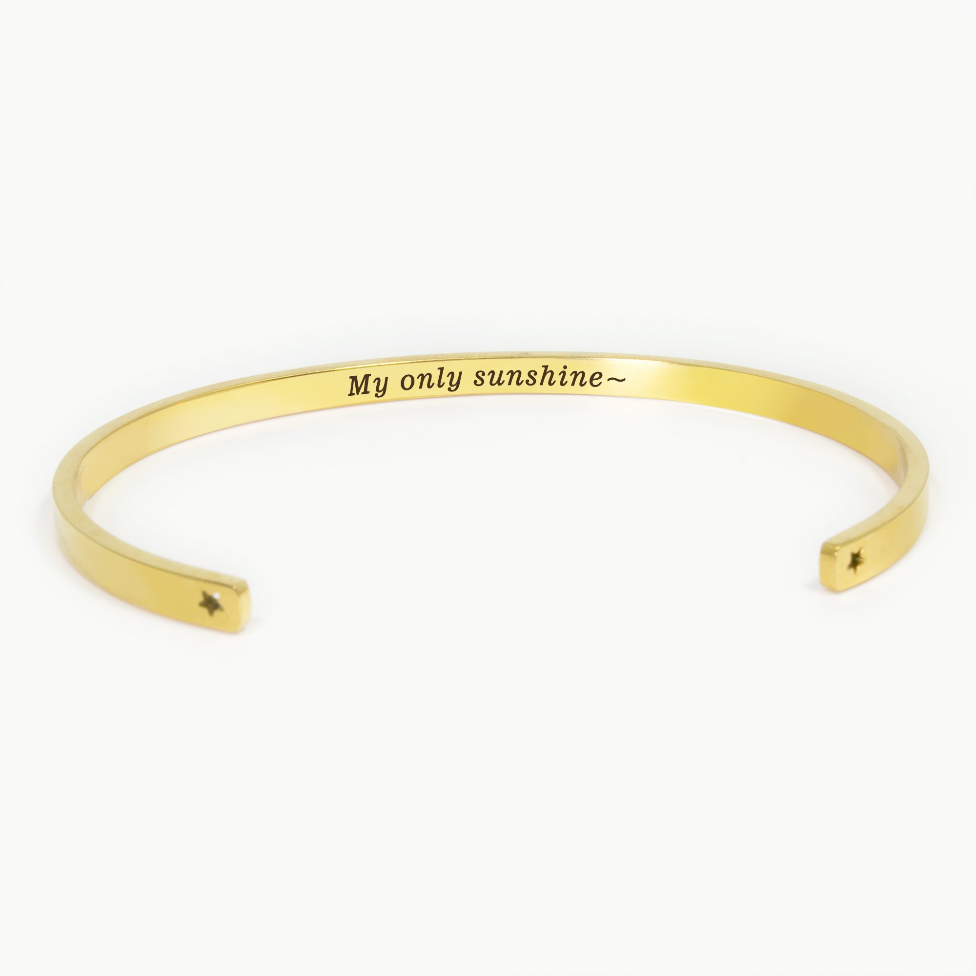 "My only sunshine" Adjustable Gold Stainless Steel Cuff Bangle Mother's Day Gift Set