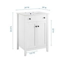thumbnail image 3 of Sink Vanity Cabinet, Wood, White, Modern Contemporary Urban Design, Hotel Bedroom Bathroom Master Suite Guest, 3 of 10