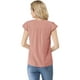 thumbnail image 3 of Camiseta Manga Tulipán Cuello En V Básico Para Mujer Rosa M, 3 of 5