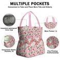 thumbnail image 3 of Pioneer Flower Drawstring Lunch Bag Women - Drawstring Lunch Bag Insulated for Work Office - Stain-Resistant Large Lunchbags for Women with Multi-Pockets, 3 of 6