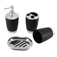 thumbnail image 1 of Juego De Accesorios De Baño De 4 Piezas, Materiales De Pp, Regalo De Inauguración De La Casa, Juegos De Decoración De Baño Negros, Incluye Dispensador De Jabón, Soporte Para Cepillo De Dientes, Taza Cateissary HA026635-01, 1 of 7