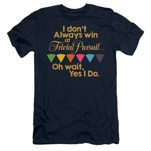 Trivial Pursuit I Always Win S/S Adult 30/1 T-Shirt Navy