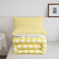 thumbnail image 5 of Manfei Vintage Yellow Grid Queen Comforter Set,Modern Check Comforter Sets Queen,Reversible,3 Pieces,1 Comforter and 2 Pillowcases,3 Pieces,1 Comforter and 2 Pillowcases, 5 of 7