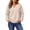 Khaki, variant on Solid V Neck Drop Shoulder Long Sleeve Top for Women, Loose Fit Casual Blouse Soft Multi Season Daily Work Shirt Yellow