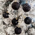 thumbnail image 7 of AZXY 12PC Tree Ornaments Balls Sets For Christmas Black Christmas Tree Ornament Decorations Hanging Plastic Glitter Xmas Decor Shatterproof for Holiday Indoor Party Supplies, 7 of 7