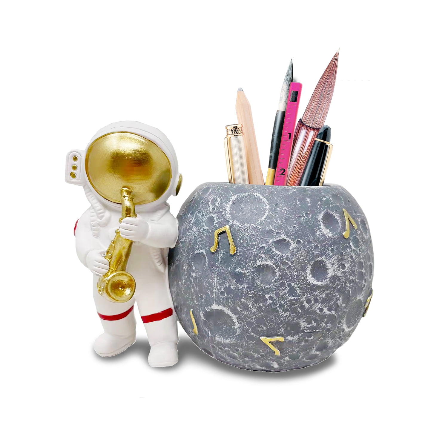 Cute Pen Holder Astronaut Figurines Space Themed Children’s Room Decor