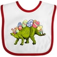 thumbnail image 3 of Inktastic Easter Bunny Stegosaurus with Eggs and Pink Ears Boys or Girls Baby Bib, 3 of 4