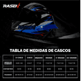 thumbnail image 3 of casco abatible para moto rasen Negro y azul con lentes DOT fibra de vidrio azul L, 3 of 8