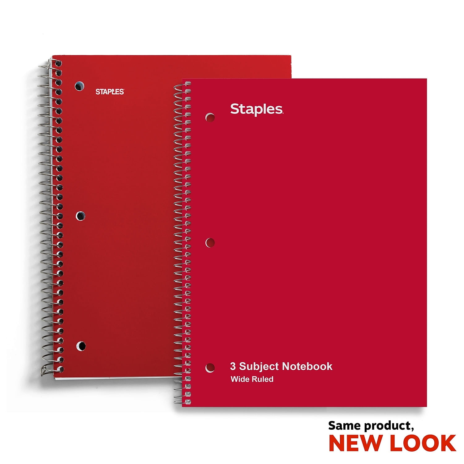 TRU RED 3 Subject Notebook 8' x 10.5' Wide Ruled 120 Sh. Asst 3/PK 280347