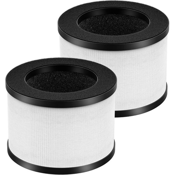 2 Filtres de Remplacement TZ-K1 HEPA Compatibles avec FreAire KN6391, Compatibles avec ToLife TZ-K1, Compatibles avec MK-01 MK-06, MJ012H, DH-JH12, Filtre de Remplacement 3-en-1 pour Fumée Pollen, Blanc