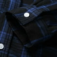 thumbnail image 5 of Wyobmus Men's Twill Button Down Shirt Regular Fit Dress Shirts Long Sleeve Plaid Flannel Casual Shirts Spread Collar Business Work Shirts Blouses N-Blue, 5 of 7