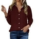thumbnail image 4 of Camiseta para mujer,Blusa informal de manga larga con botones para mujer, camiseta de poliéster, color liso, corte regular, para uso en casa y en la oficina, sopatenor, 4 of 8