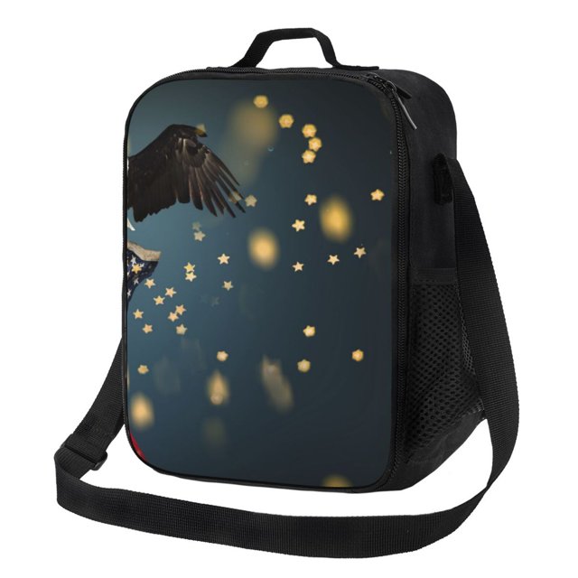 Fotbe North American Bald Eagle Lonchera Bolsa de Almuerzo para Hombres y Mujeres, Lonchera de Gran Capacidad, Bolsa de Almuerzo Reutilizable, Bolsa Térmica Aislante