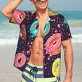 thumbnail image 5 of Lsque Donuts1 pattern Hawaiian Shirt for Men, Unisex Summer Beach Casual Short Sleeve Button Down Shirts-X-Large, 5 of 9