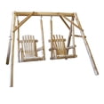 thumbnail image 2 of HomeRoots 370295 87 x 70 x 65 in. Wood Double Chair Swing, Natural, 2 of 2