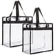 thumbnail image 1 of Bolsas de plástico transparentes de 30 x 15 x 30 cm, aptas para estadios, con asas, para playa, paquete de 2, 1 of 8