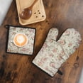 thumbnail image 5 of Pioneer Flower Floral Print Pattern Kitchen Oven Mitt and Pot Holder Sets 2 Pcs for Baking, Cooking and Grilling, Heat Resistant Up To 392 °F, 5 of 7