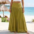 thumbnail image 2 of CAIXIA Work Skirts for Women Straight Polka Dot Stretchable Fabric Chiffon Elastic High Waist Pleated A-Line Flared Maxi Skirts, 2 of 6