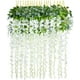 thumbnail image 1 of Flores artificiales, glicina artificial, decoración del hogar, cada hebra mide 110 cm de largo, de seda, para bodas, en casa, jardín, fiesta, 12 piezas (blanco) WD.WDQZL Hogar, 1 of 7