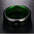 thumbnail image 4 of NUNCAD Black and Green 8mm Men's Tungsten Carbide Ring Carbon Fiber Wedding Band Size6-16, 4 of 5