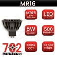 thumbnail image 3 of LED MR16 bulb, 500 lumens, 5W, 3000K, 15 Degree Beam - 702 Lighting, 3 of 5