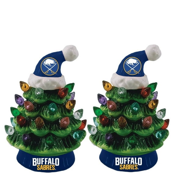 Buffalo Sabres 2-Pack 4" Ceramic LED Christmas Tree Set
