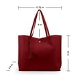thumbnail image 6 of Women Tote Bag Tassels Leather Shoulder Handbags Fashion Ladies Purses Satchel Messenger Bags - Red, 6 of 7