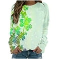 thumbnail image 1 of Chemise de la Saint-Patrick pour Femmes Col Rond Imprimé Manches Longues Chandails en Molleton Saint-Patrick, 1 of 4