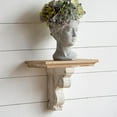 thumbnail image 2 of Hassch Wall Mounted Floating Shelf with Corbel Design, 13.8"W x 9.1"D x 11.4"H Decorative Display Rack for Entrance, Bedroom, Living Room, Kitchen, Office (Distressed Brown and Antique White), 2 of 10