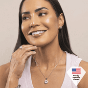 Cate & Chloe Ariel 18k White Gold Plated Halo Jewelry Set with Simulated Diamonds Gift for Women