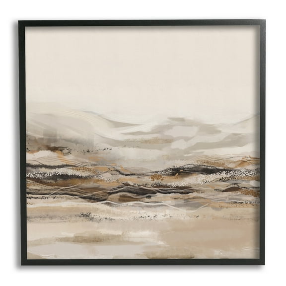 Stupell Industries Abstract Mountains Landscape Nature Painting Black Framed Art Print Wall Art, 12 x 12