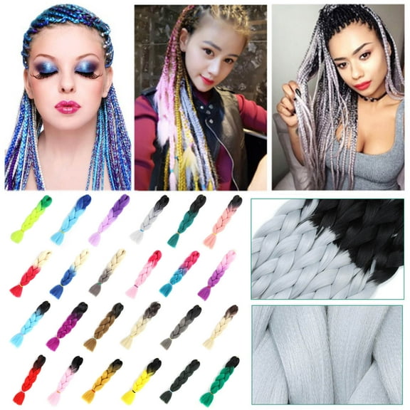 24 Inch Pre-Stretched Braiding Hair Extensions, High Temperature Synthetic Fiber, Ombre Color Gradient, Soft Lightweight Braid for Women, Easy Install, Heat Friendly Limited-Time Clea-rance Savings