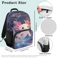 thumbnail image 4 of Yuyamidu Axolotl Galaxy Backpack with Lunch Bag Set 17 Inch Book Bag for Girls Lunch Box Pencil Case Water Bottle Sleeve 4 Piece Middle School Bookbag and Lunchbox for Student, 4 of 7