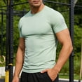thumbnail image 6 of Ceisia Men's Compression Short Sleeve T Shirt Quick Dry Breathable Athletic Workout Gym Top Green M Gifts for Father, 6 of 8