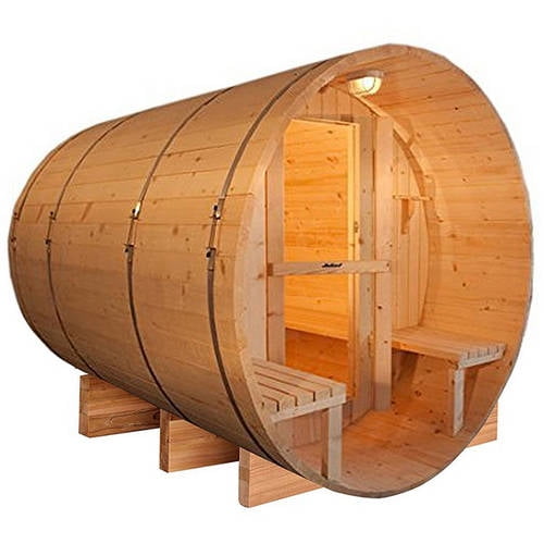 ALEKO SB5CEDARCP 5 Person Outdoor and Indoor Rustic Western Red Cedar Wet Dry Barrel Sauna... by ALEKO