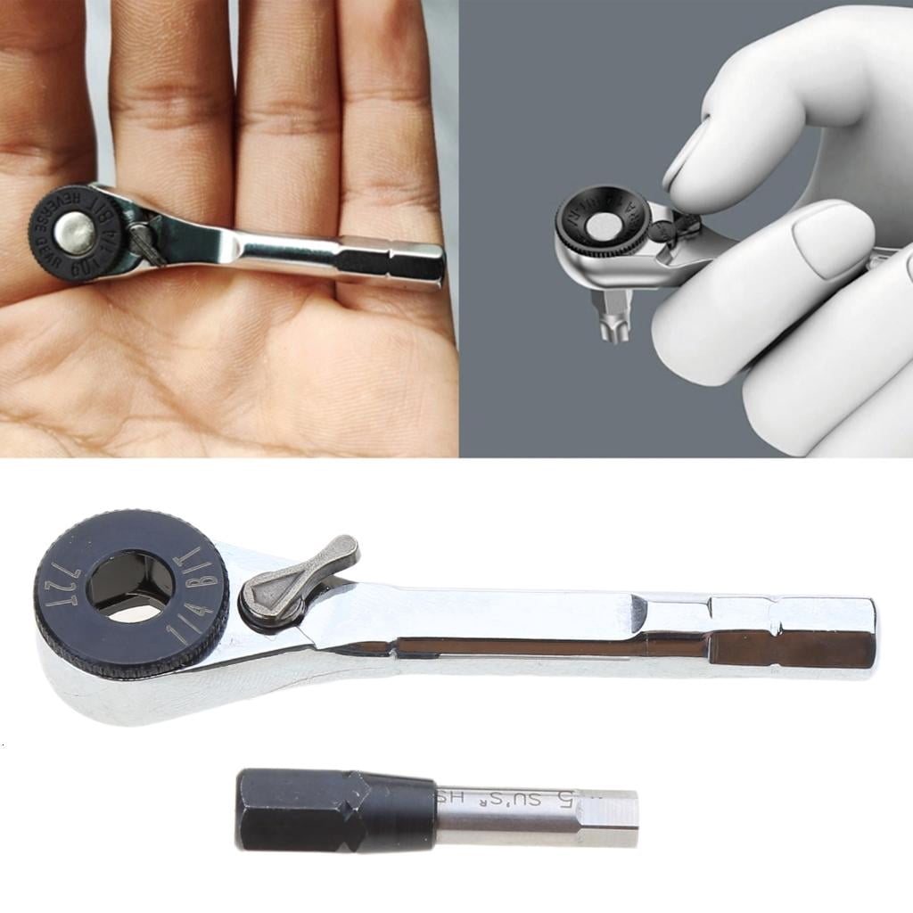 CEORPER Multifunction 1/4inch Mini Ratchet Set Screwdriver Bit Socket Small Ratcheting Wrench Extension Bit Holder Wrench