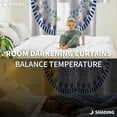 thumbnail image 5 of Ocean Starfish Blackout Curtains for Bedroom/Living Room, Thermal Insulated Kitchen Curtains, Blue Coastal Coral Shells Beach Conch Grommet Darkening Window Treatment Drapes 52"x63"x2, 5 of 8