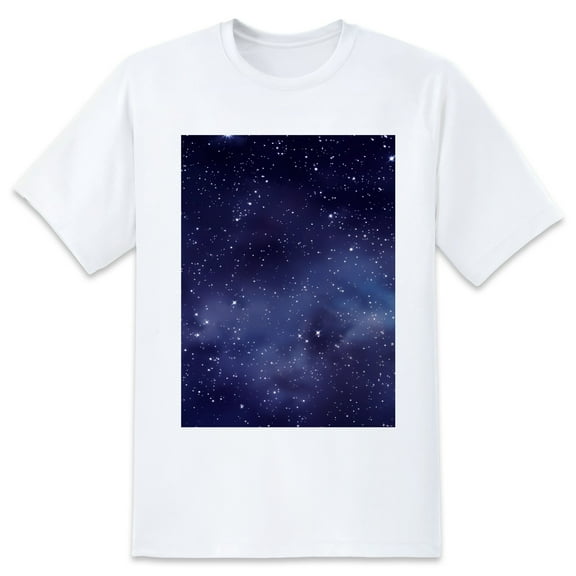 Basic Oversize Tees For WomenBlue Galaxy Loose Boyfriend Shirts Casual Blouse round neck