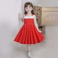 thumbnail image 3 of LYHaoo Kids Girls Strap Spliced Polka Dot Vintage Children's Dress Princess Dress,Dresses for Girls Sizes 5-6 Years Red, 3 of 7